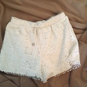 White lacy shorts.